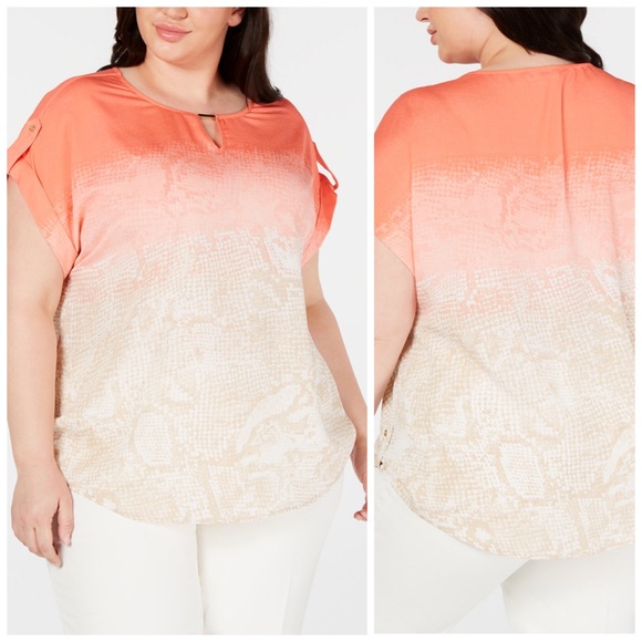 Calvin Klein Tops - Calvin Klein Snake Ombré Print Blouse Plus Size 0X